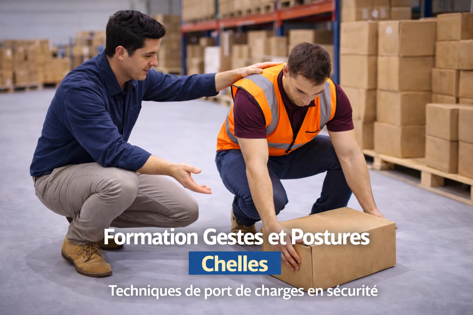 Apprentissage des gestes sécurisés de manutention à Chelles – correction des postures et limitation des efforts lors d’une formation Gestes et Postures.