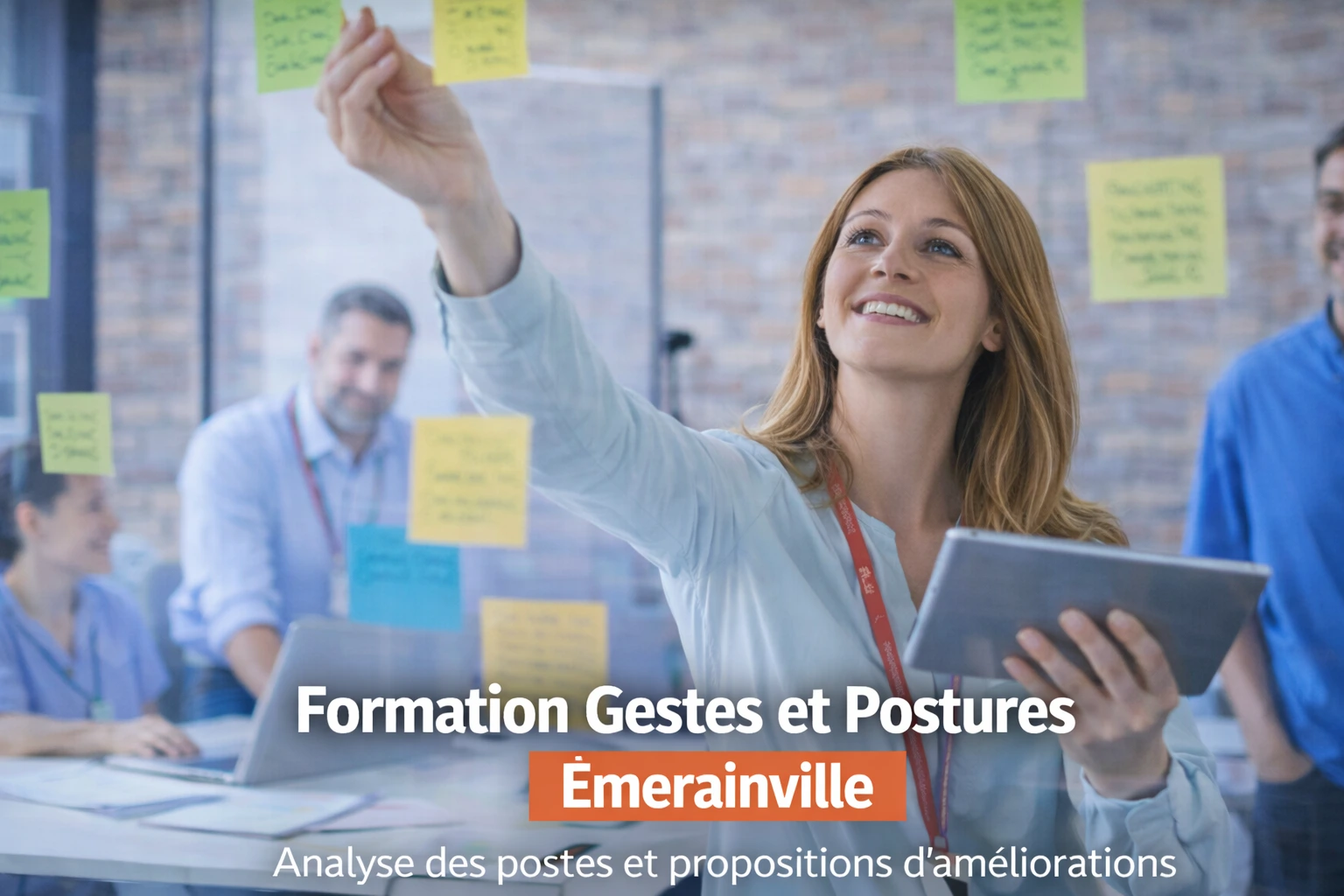 Analyse des postes de travail à Émerainville (77184) avec un formateur identifiant les contraintes physiques et proposant des améliorations ergonomiques.