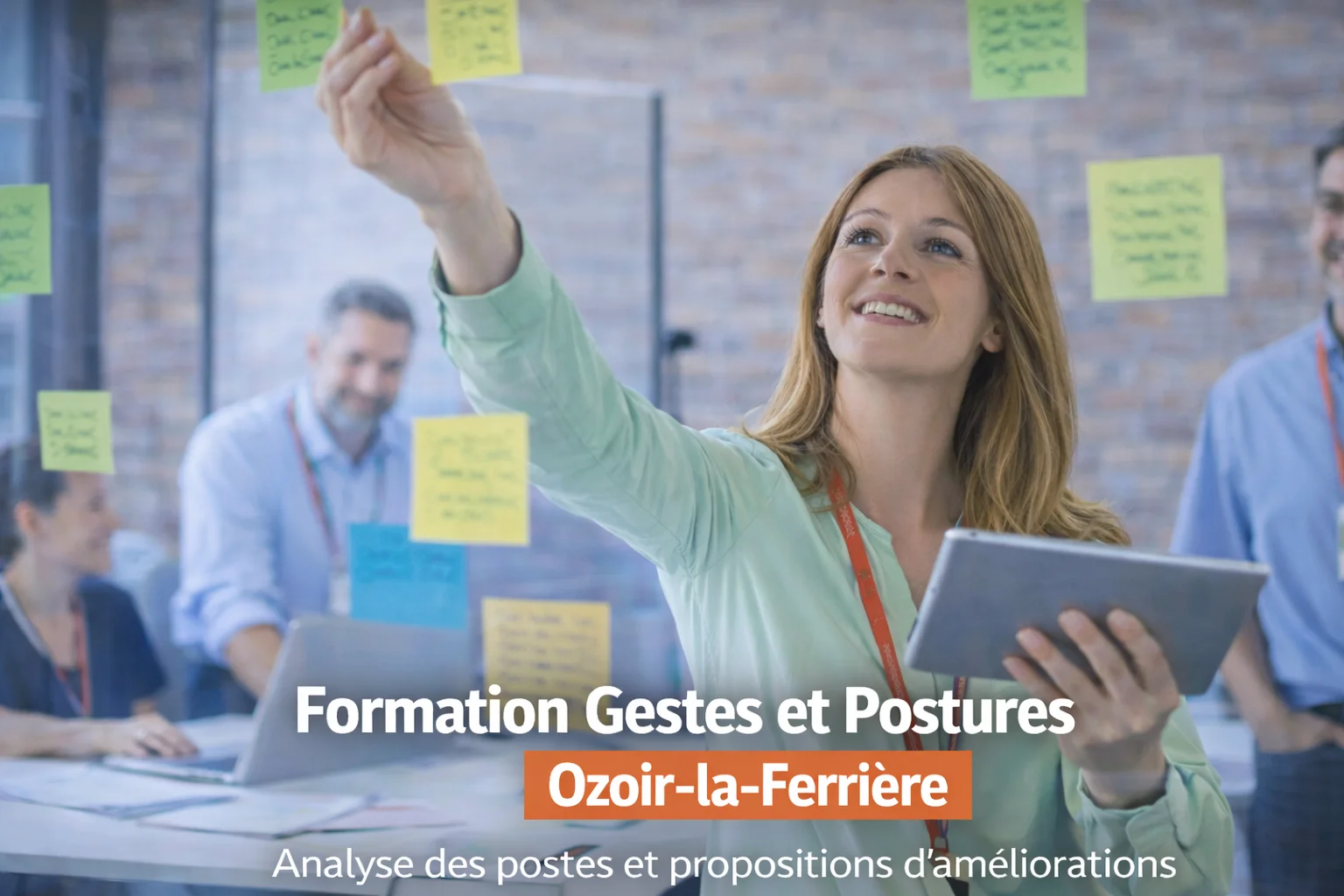 Stagiaires participant à une analyse des postes de travail à Ozoir-la-Ferrière afin d’adapter les gestes professionnels aux contraintes réelles.