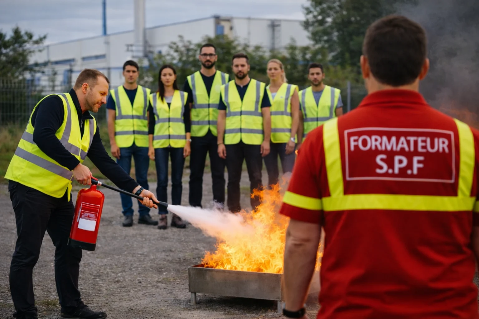 Formation manipulation des extincteurs et EPI à Orléans centre et première couronne – intervention sur feu pédagogique en entreprise